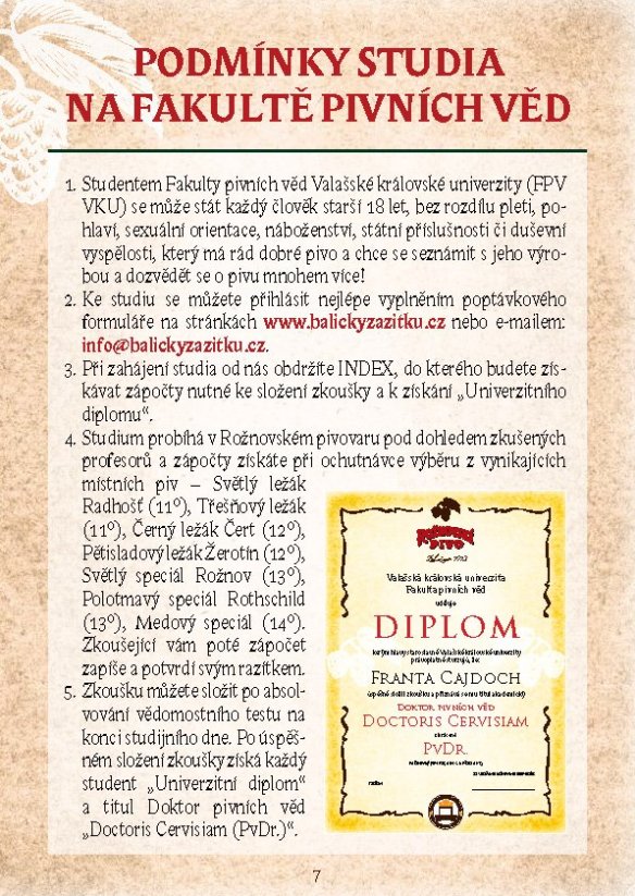 Studium na fakultě pivních věd VKU v Rožnovském pivovaru|Valašské království pro skupiny